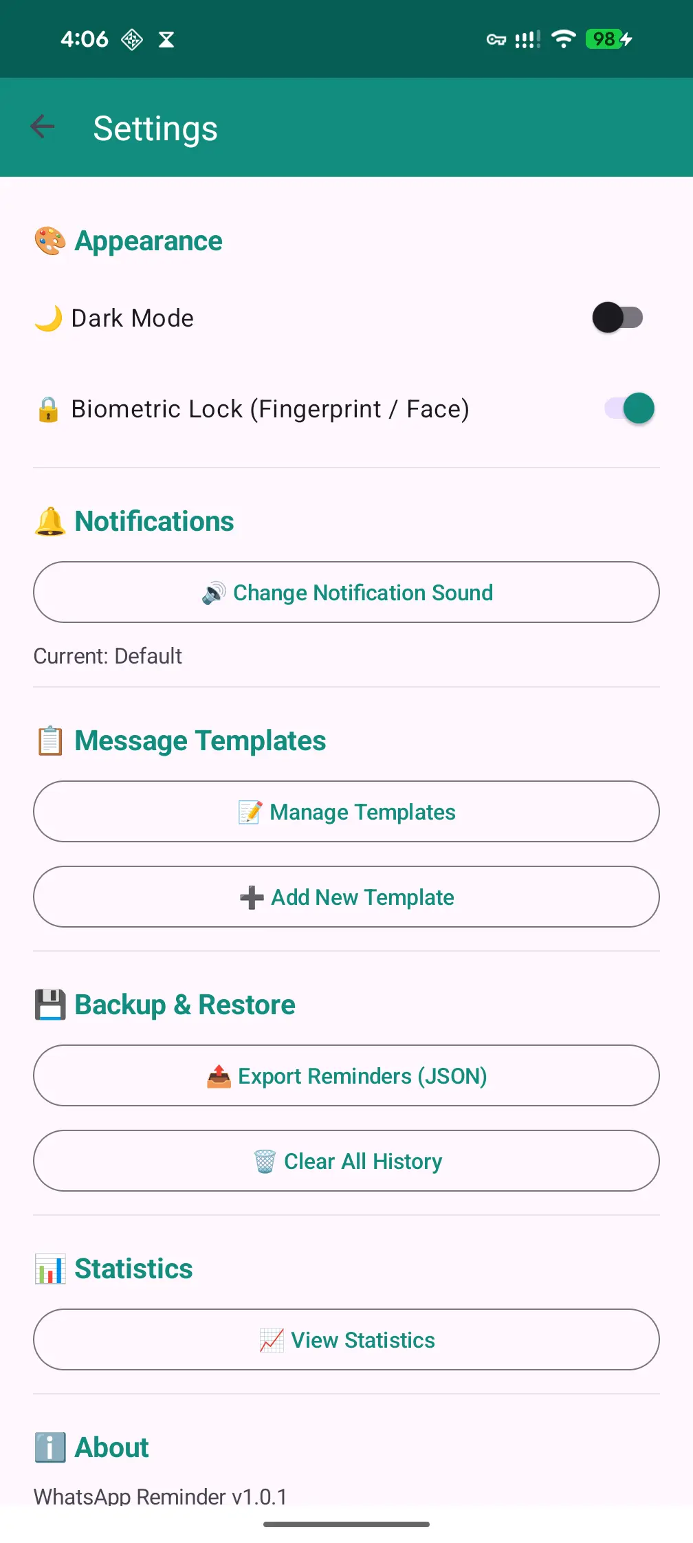 App Settings